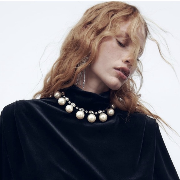 ZARA PEARL JEWEL NECKLACE - Picture 1 of 4